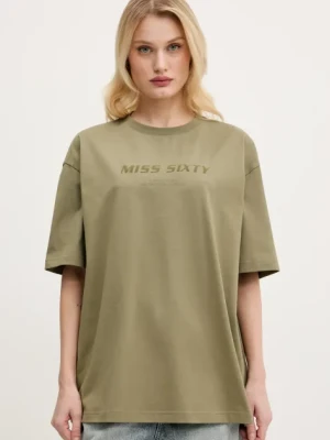 Miss Sixty t-shirt bawełniany damski kolor zielony 6S2SJ76100