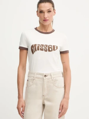 Miss Sixty t-shirt damski kolor beżowy 6S3SJ51500