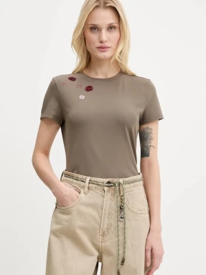 Miss Sixty t-shirt damski kolor brązowy 6S2SJ06900