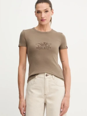 Miss Sixty t-shirt damski kolor brązowy 6S3SJ56300