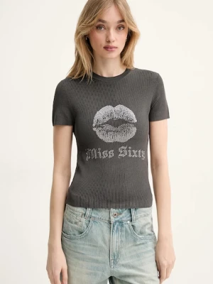 Miss Sixty t-shirt z domieszką jedwabiu