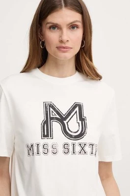 Miss Sixty t-shirt z domieszką jedwabiu SJ3520 S/S T-SHIRT kolor biały 6L2SJ3520000