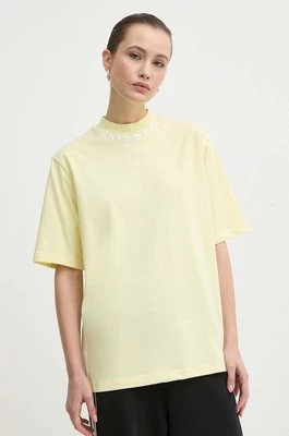 Miss Sixty t-shirt z domieszką jedwabiu SJ5470 S/S kolor żółty 6L1SJ5470000