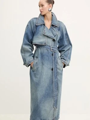 Miss Sixty trencz jeansowy kolor niebieski przejściowy oversize 6L3CJ0230000