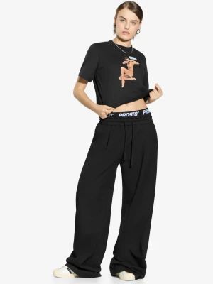 Miss t-shirt bawełniany czarny Prosto