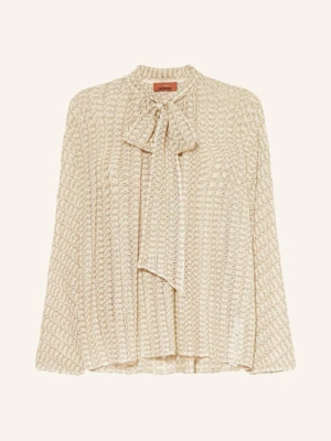 Missoni Bluzka Szydełkowa Z Wiązaniem Pod Szyją I Błyszczącą Przędzą gold