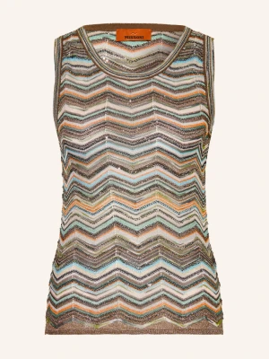 Missoni Bluzka Z Dzianiny Z Brokatową Przędzą I Cekinami braun brązowy