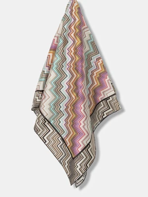 Missoni chusta jedwabna damska kolor beżowy wzorzysta FO41TWDA280