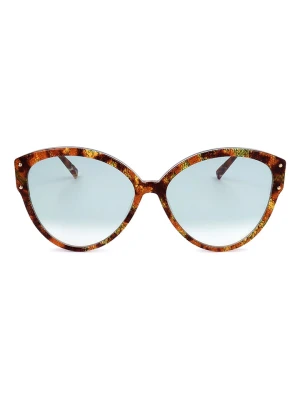 Missoni Damskie okulary przeciwsłoneczne w kolorze złoto-brązowo-błękitnym rozmiar: 59