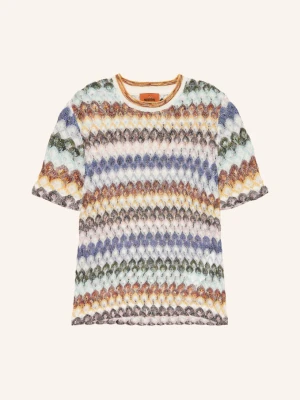 Missoni Dzianinowa Koszulka Z Brokatową Przędzą weiss biały