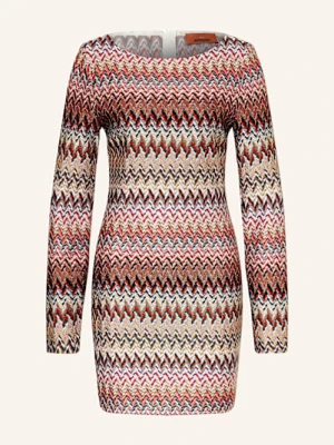 Missoni Dzianinowa Sukienka Z Błyszczącą Przędzą pink