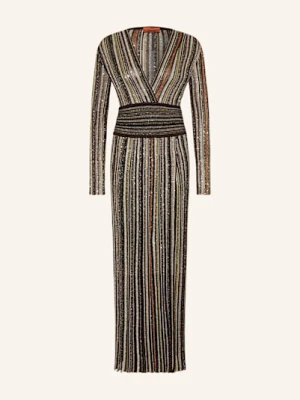 Missoni Dzianinowa Sukienka Z Cekinami braun