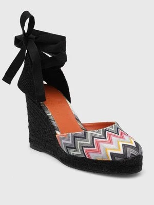 Missoni espadryle Eva 80 kolor czarny na koturnie M25_001