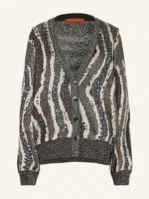Missoni Kardigan Z Cekinami I Błyszczącą Przędzą braun