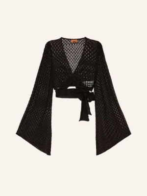 Missoni Krótka Bluzka Kopertowa Z Błyszczącą Przędzą schwarz