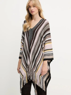 Missoni poncho z wełną kolor brązowy lekkie 9P4EWMDA232