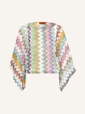 Missoni Ponczo Z Brokatową Przędzą rosa