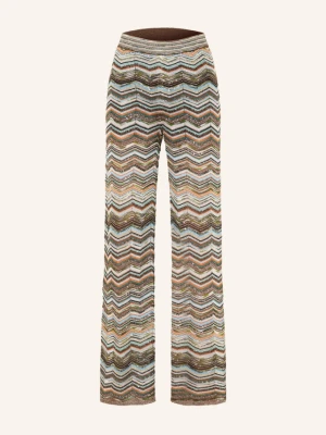 Missoni Spodnie Z Dzianiny Z Brokatową Przędzą I Cekinami braun brązowy