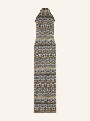 Missoni Sukienka Z Dzianiny Z Brokatową Przędzą I Cekinami braun brązowy