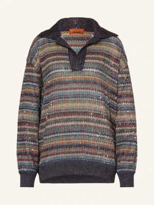Missoni Sweter Z Cekinami I Błyszczącą Przędzą grau szary