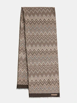 Missoni szalik damski kolor brązowy wzorzysty SAXRVMDA411