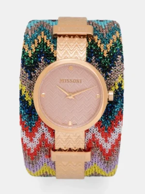 Missoni zegarek damski kolor różowy MWY102222