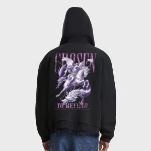 Mister Tee Chosen To Defent Fluffy Zip Hoody mężczyźni Bluzy czarny rozmiar Odzież