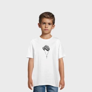 Mister Tee - Kids Faith Meets Strength uniseks T-Shirts biały rozmiar Odzież