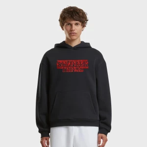 Mister Tee Stranger Things Neon Sign Fluffy Hoody mężczyźni Bluzy czarny rozmiar Odzież