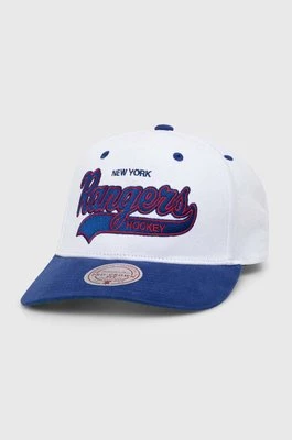 Mitchell&Ness czapka z daszkiem bawełniana NHL NEW YORK RANGERS kolor biały z aplikacją