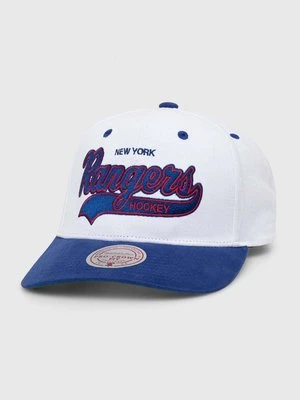 Mitchell&Ness czapka z daszkiem bawełniana NHL NEW YORK RANGERS kolor biały z aplikacją