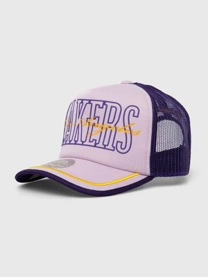 Mitchell&Ness czapka z daszkiem Los Angeles Lakers kolor fioletowy wzorzysta HHSS7656-LALYYPPPPURP