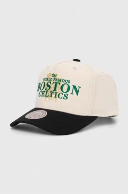 Mitchell&Ness czapka z daszkiem NBA BOSTON CELTICS kolor beżowy wzorzysta