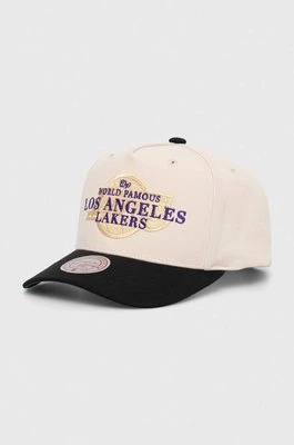 Mitchell&Ness czapka z daszkiem NBA LOS ANGELES LAKERS kolor beżowy z aplikacją