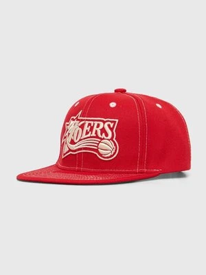 Mitchell&Ness czapka z daszkiem NBA PHILADELPHIA 76ERS kolor czerwony z aplikacją