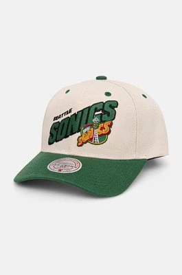 Mitchell&Ness czapka z daszkiem Seattle Supersonics kolor beżowy wzorzysta HHSS7506-SSUYYPPPOFWH