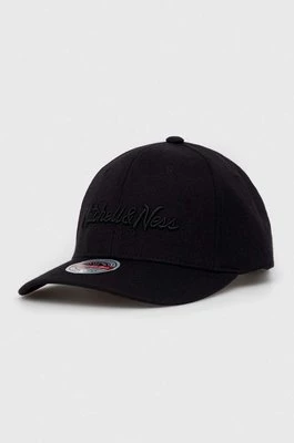 Mitchell&Ness czapka z daszkiem z domieszką wełny kolor czarny z aplikacją