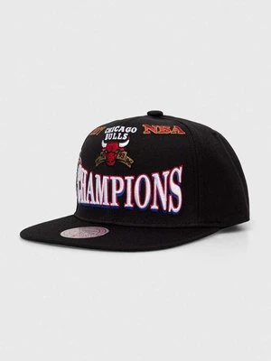 Mitchell&Ness czapka z daszkiem z domieszką wełny kolor czarny z aplikacją