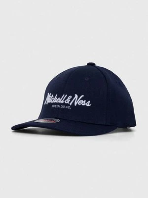 Mitchell&Ness czapka z daszkiem z domieszką wełny kolor granatowy z aplikacją