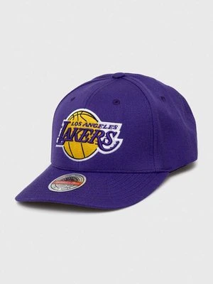 Mitchell&Ness czapka z daszkiem z domieszką wełny Los Angeles Lakers kolor fioletowy z aplikacją