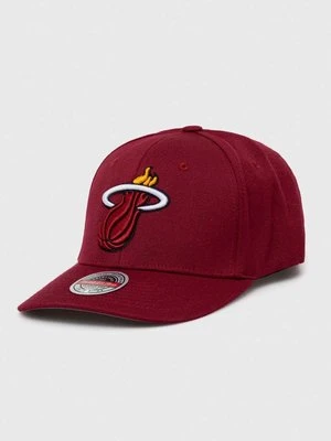 Mitchell&Ness czapka z daszkiem z domieszką wełny Miami Heat kolor bordowy z aplikacją