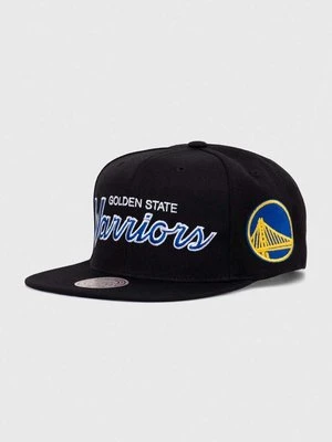 Mitchell&Ness czapka z daszkiem z domieszką wełny NBA GOLDEN STATE WARRIORS kolor czarny z aplikacją