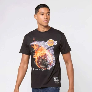Mitchell & Ness NBA Los Angeles Lakers HWC Blaze Graphic Tee mężczyźni T-Shirty i Polo czarny rozmiar Odzież