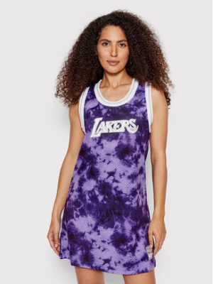 Mitchell & Ness Sukienka codzienna TDRSLF19018 Fioletowy Regular Fit