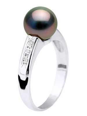 Mitzuko Złoty pierścionek z diamentami i perłą rozmiar: 62