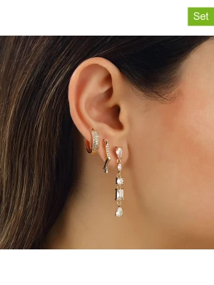 Miu Silver Pozłacane kolczyki (3 szt.) z cyrkoniami rozmiar: onesize