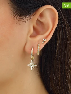 Miu Silver Pozłacane kolczyki (3 szt.) z cyrkoniami rozmiar: onesize