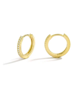 Miu Silver Pozłacane kolczyki-kreole z cyrkoniami rozmiar: onesize