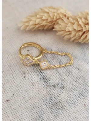 Miu Silver Pozłacany kolczyk z cyrkoniami rozmiar: onesize