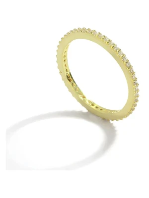 Miu Silver Pozłacany pierścionek z kamieniami szlachetnymi rozmiar: 48